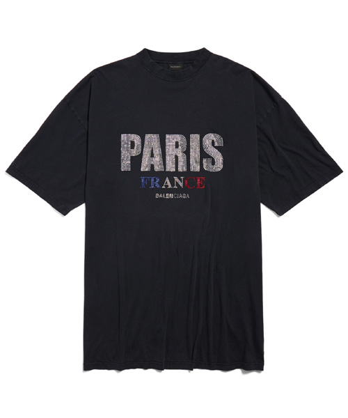 파리 스트라스 코튼 티셔츠