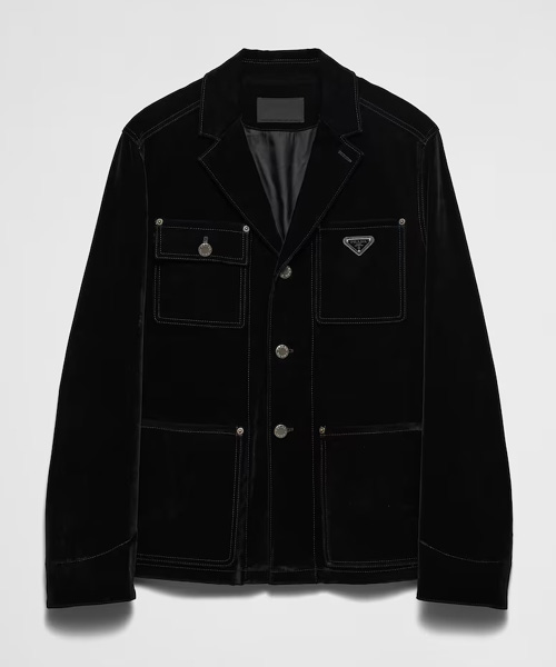 벨벳 데님 블루종 자켓