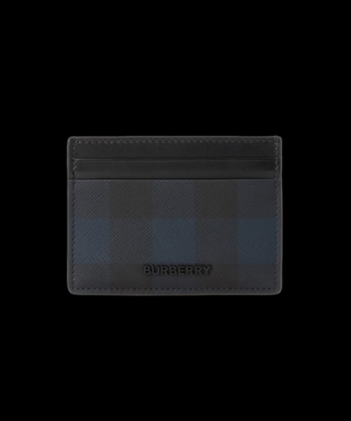 체크 앤 레더 카드 케이스