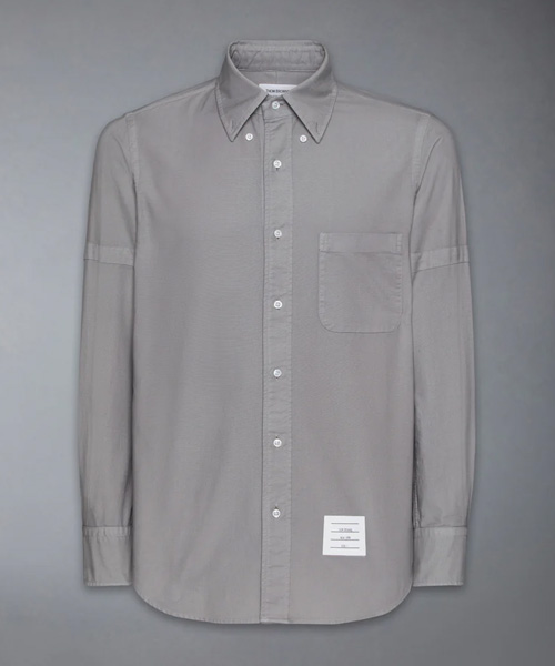 옥스포드 자체 암밴드 가먼트다이 스트레이트 핏 L/S BD 셔츠