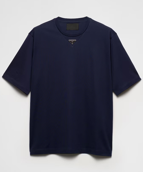 삼각로고 패치 코튼 티셔츠