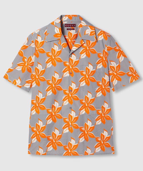 플라워 프린트 코튼 포플린 셔츠