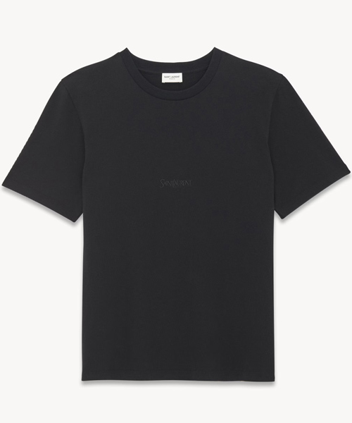 로고 자수 코튼 티셔���