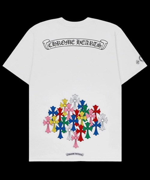 멀티 컬러 크로스 티셔츠