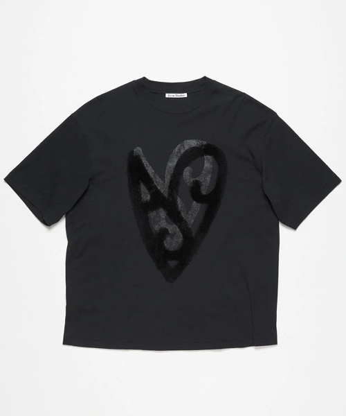 하트 로고 프린트 코튼 티셔츠