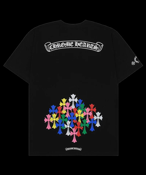 멀티 컬러 크로스 티셔츠