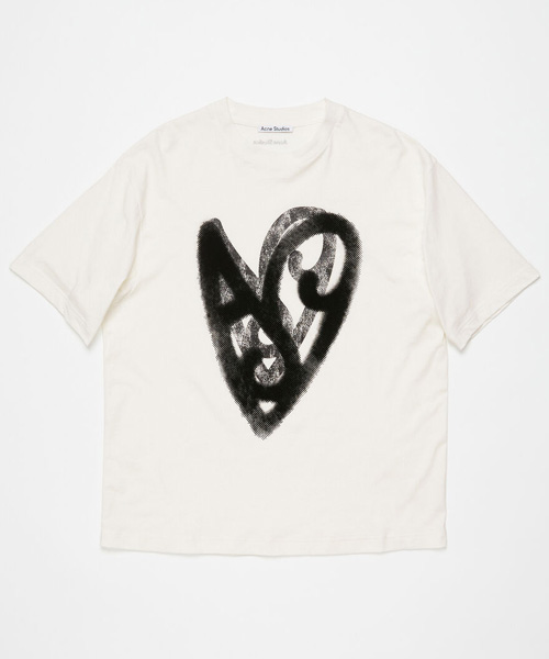 하트 로고 프린트 코튼 티셔츠