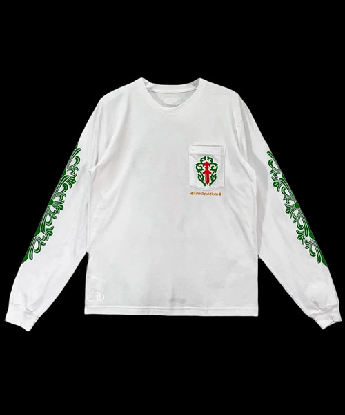 대거 로고 롱 슬리브 코튼 티셔츠