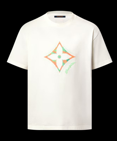 3D 플라워 모노그램 그라디언트 티셔츠