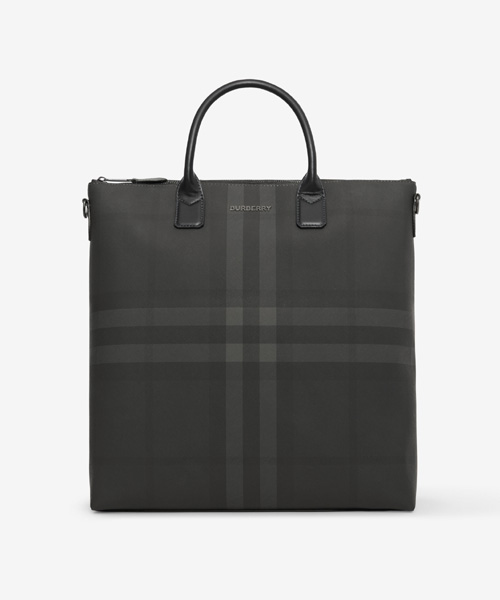 체크 가죽 토트백