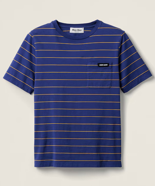 스트라이프 코튼 저지 티셔츠