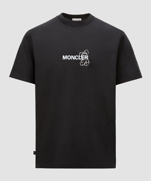 카툰 로고 코튼 티셔츠