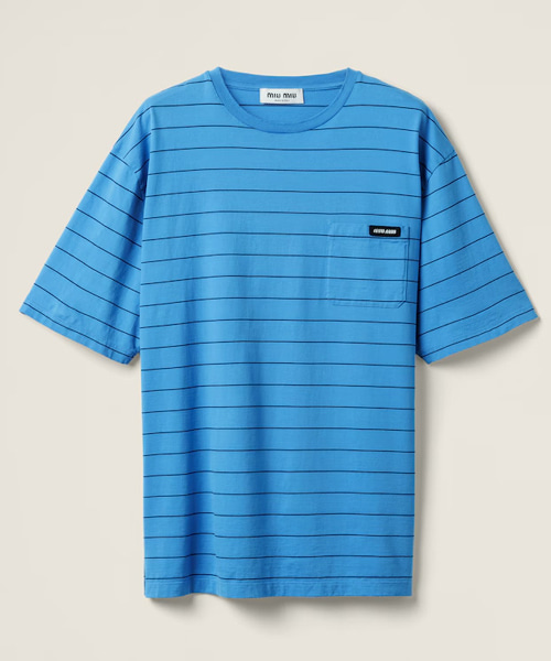 스트라이프 코튼 저지 티셔츠