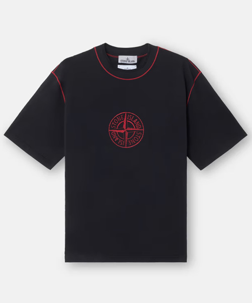 COMPASS 자수 코튼 저지 티셔츠