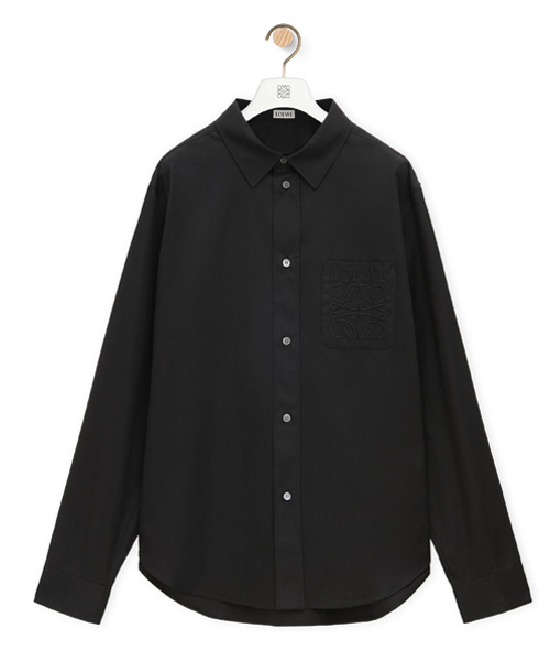 로고 자수 코튼 셔츠