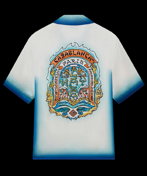 카사 웨이 스케이트 숏 슬리브 실크 셔츠