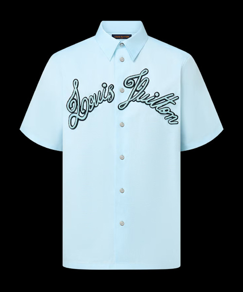 엠브로이더드 숏 슬리브 코튼 셔츠