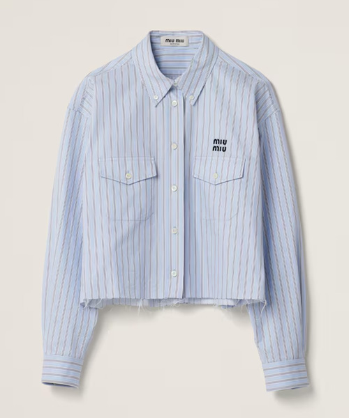 스트라이프 코튼 셔츠