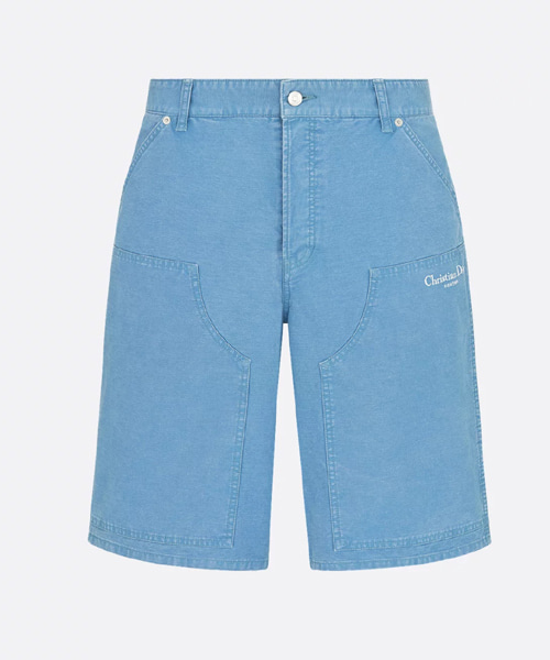 블루 코튼 데님 카펜터 쇼츠