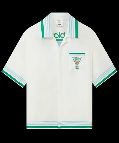 메타피지컬 테니스 아이콘 숏 슬리브 실크 셔츠