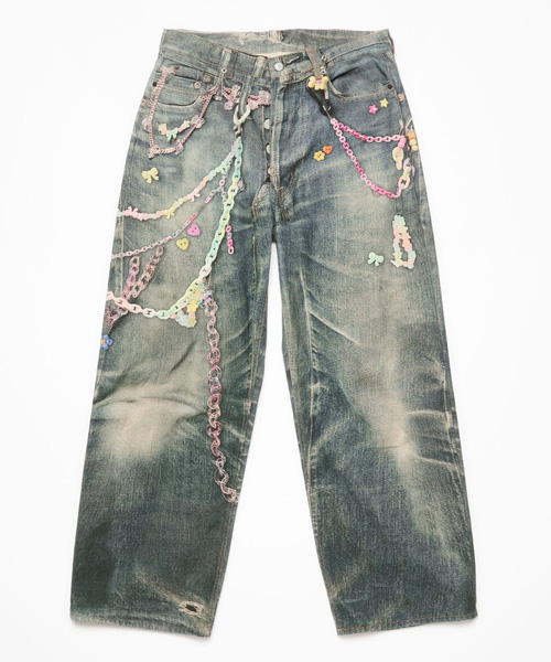 트롱프뢰유 프린트 와이드 배기핏 진