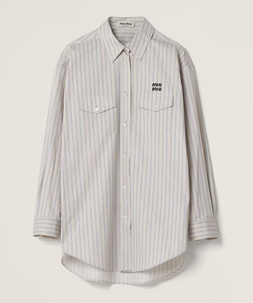 스트라이프 코튼 셔츠