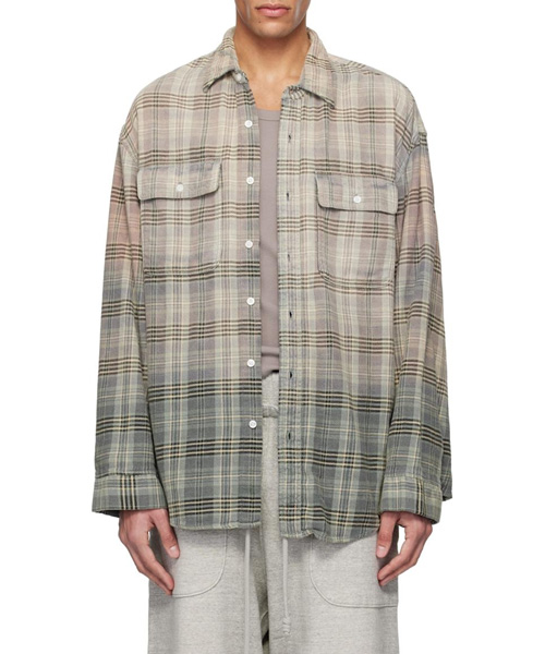 멀티 컬러 체크 패턴 셔츠