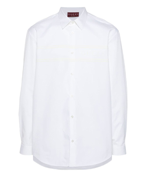 로고 자수 코튼 셔츠