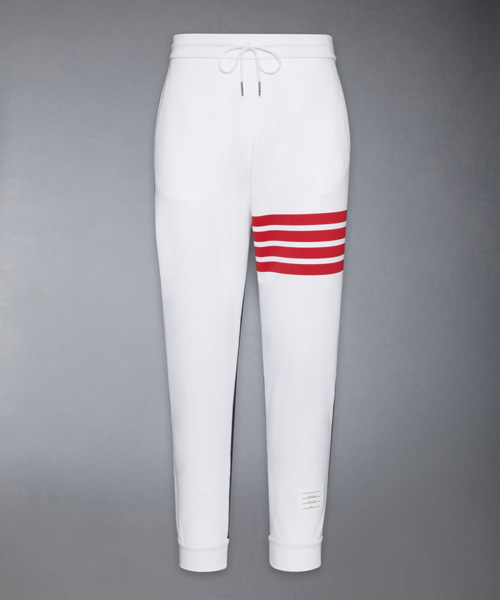 4-바 코튼 컬러 블록 스웨트팬츠