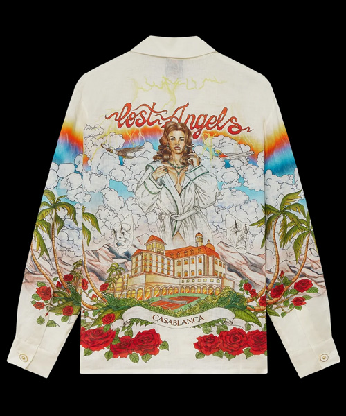 샤토 마몽 호텔 컨버터블 칼라 프린트 리넨 셔츠