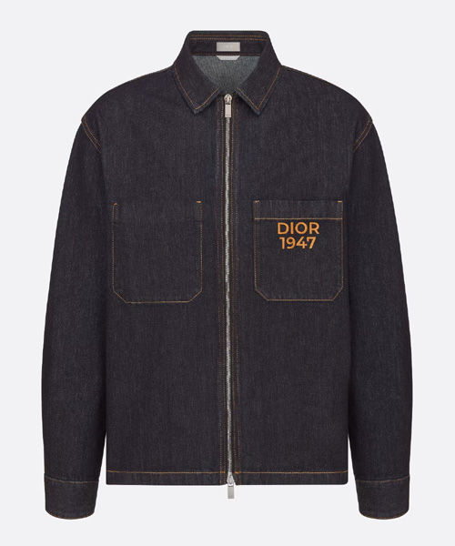 블루 코튼 데님 지퍼 블루종