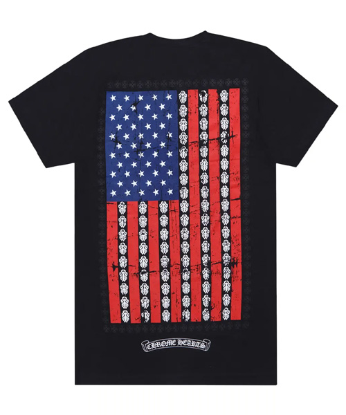 USA 플래그 숏 슬리브 코튼 티셔츠