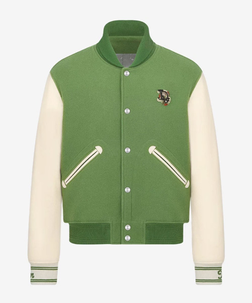 x DENIM TEARS디올 티어스 레더 울 블루종