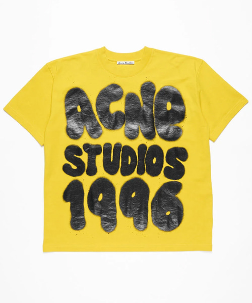 스프레이 로고 프린트 코튼 티셔츠