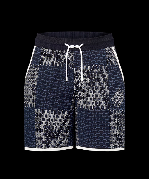 다미에 퀄티드 코튼 쇼츠