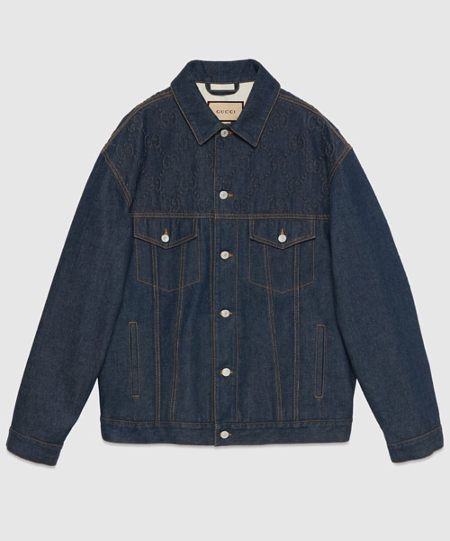 GG 엠보스드 데님 자켓