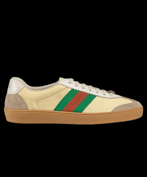 G74 레더 웹 스니커즈