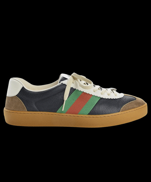 G74 레더 웹 스니커즈