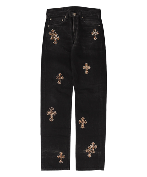 크로스 패치 데님 팬츠