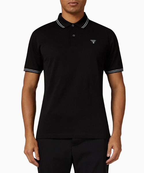 로고 자수 피케 코튼 폴로 셔츠