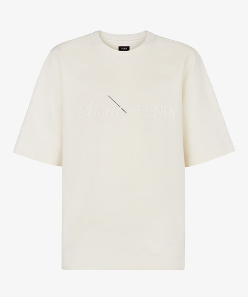 로고 자수 코튼 티셔츠