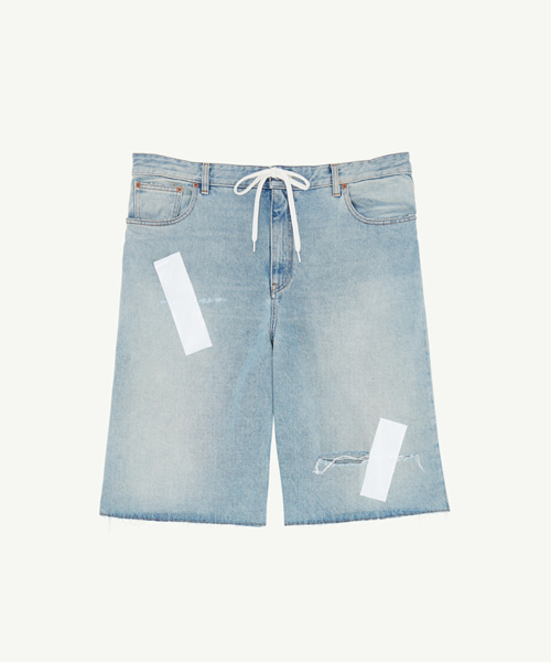 테입 데님 숏 팬츠