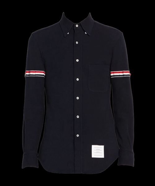 버튼 다운 암밴드 롱 슬리브 셔츠