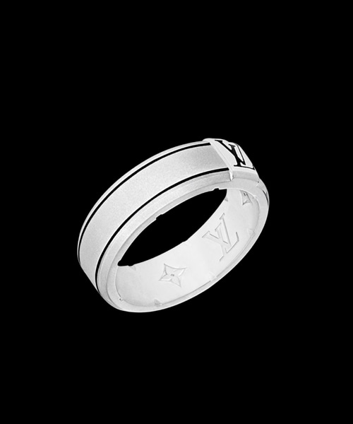 LV 스파이크 밴드 반지