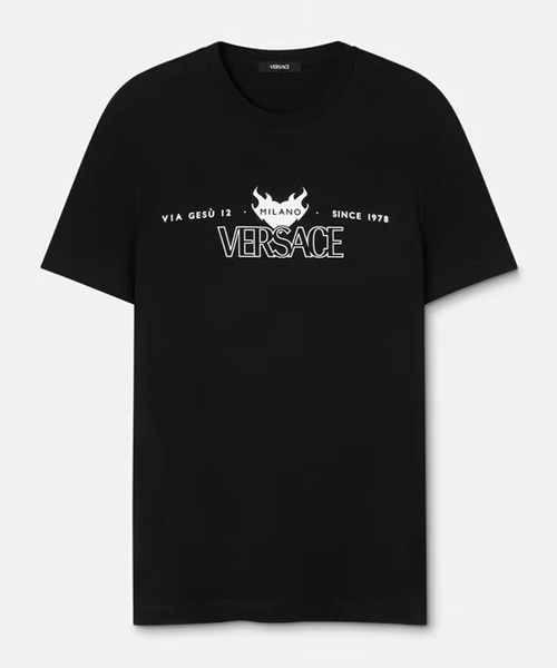 로고 프린트 코튼 티셔츠