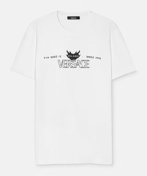 로고 프린트 코튼 티셔츠