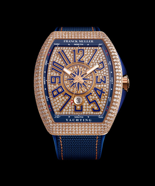 뱅가드 요팅 블루 다이얼 다이아몬드 패브릭 스트랩