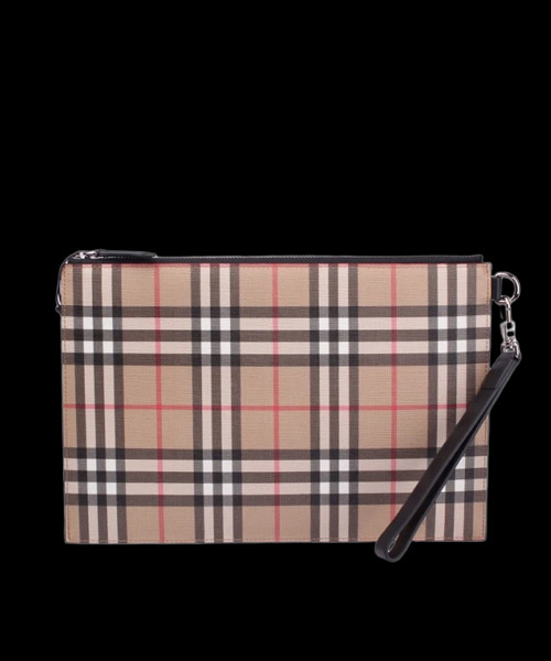 체크 지퍼 클러치