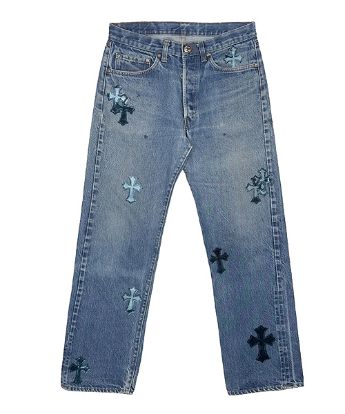 리바이스 501 갤럭시 크로스 패치 데님 팬츠