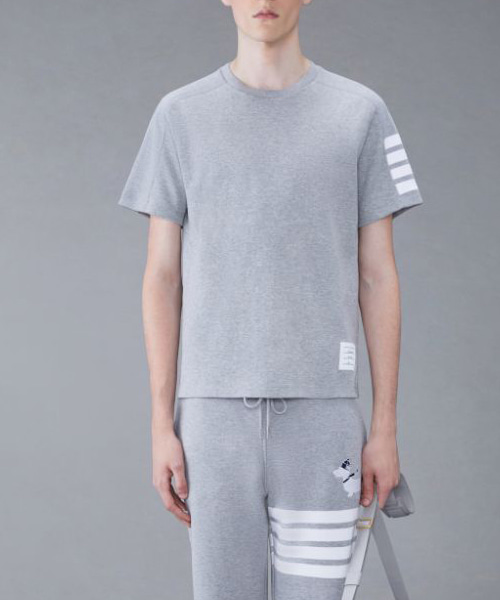 코튼 4-바 숏 슬리브 티셔츠